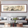 Landscape decorative paintings, living room sofa background, office murals, new Chinese-style spray-painted traditional Chinese paintings, solid wood high-end hanging paintings Application Scenario